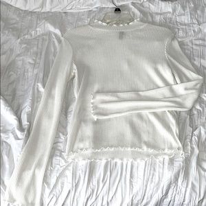 White Mock Neck Top